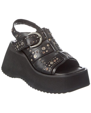 Free People Ace Studded Leather Wedge Sandal