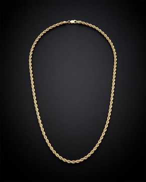 14K Italian Gold Hollow Rope Chain Necklace