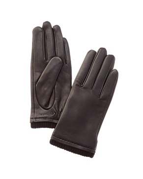 Vince Basic One-Button Cashmere-Lined Leather Gloves