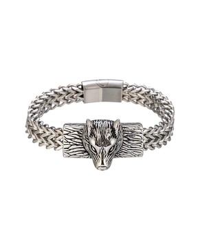 Eye Candy LA The Bold Collection Titanium Wolf Head Bracelet