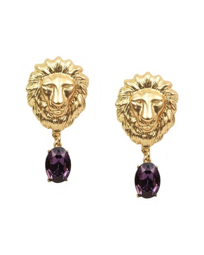 Eye Candy LA Golden Lion Dangle Earrings