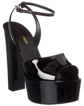 Saint Laurent Sexy 95 Patent Platform Sandal