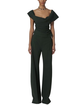 Carolina Herrera High-Waist Wide Leg Wool-Blend Pant