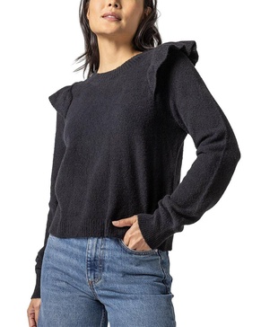 Lilla P Easy Ruffle Crewneck Sweater