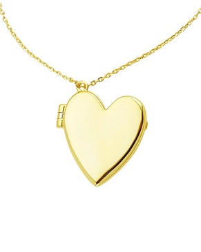 ADORNIA 14K Plated Heart Locket Necklace