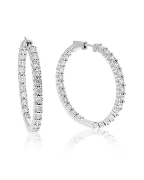 Amairah Silver 2.00 ct. tw. Lab-Grown Diamond Hoops