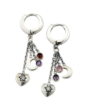 Samuel B. Silver Gemstone Heart Earrings