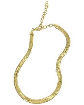 ADORNIA 14K Plated Herringbone Snake Chain Necklace