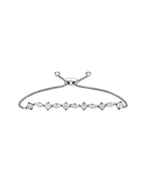 Le Vian 14K 1.25 ct. tw. Diamond & Sea Blue Aquamarine Bolo Bracelet