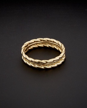 14K Italian Gold Twisted Triple Ring