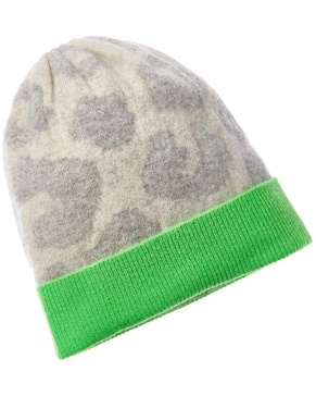 Scott & Scott London Leopard Cashmere Beanie 