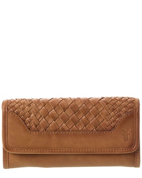 Frye Melissa Basket Woven Leather Wallet