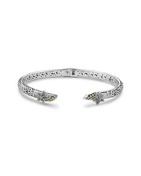 Samuel B. 18K & Silver Filigree Wave Bangle Bracelet