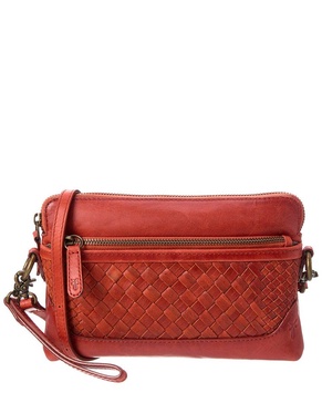 Frye Melissa Basket Woven Leather Crossbody Wristlet