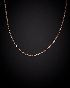  14K Italian Rose Gold Paperclip Chain Necklace