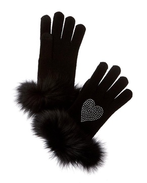 sofiacashmere Heart Heatset Cashmere Gloves