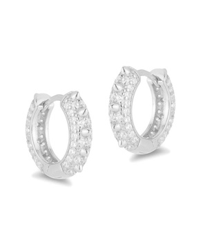 Glaze Jewelry Silver CZ Spike Huggie Earrings