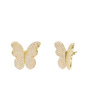 Gabi Rielle Gold Over Silver CZ Earrings