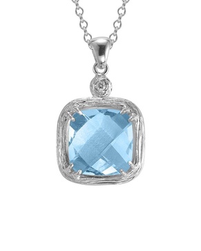 I. Reiss Color Collection 14K 3.77 ct. tw. Diamond & Blue Topaz Necklace