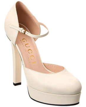 Gucci Logo Leather Platform Pump