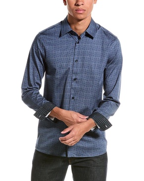 Ted Baker Line Geo Print Slim Fit Shirt