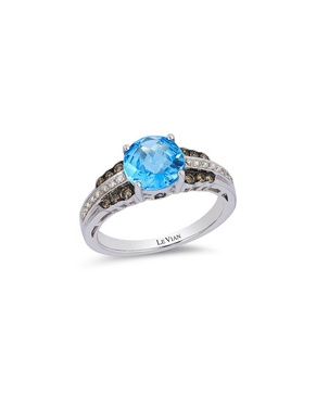 Le Vian 14K White Gold 2.05 ct. tw. Diamond & Blue Topaz Ring