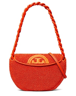 Tory Burch Fleming Raffia Crescent Bag