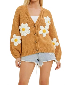 daisy cardigan in brown