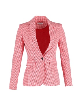 gingham blazer in red cotton