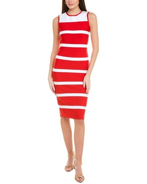 colorblocked zip-back bodycon dress