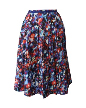 abstract print midi skirt in multicolor cotton