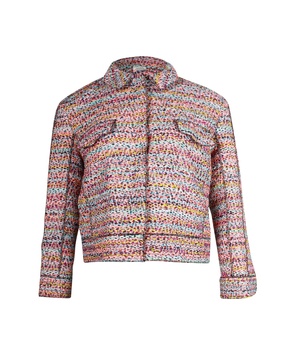 tweed cropped jacket in multicolor polyamide