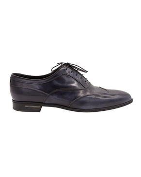 brogues shoes in blue leather