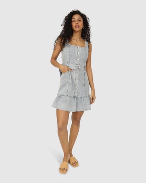 reunite denim mini dress