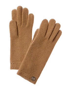 honeycomb stitch cashmere gloves