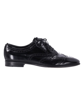 lace up brogues in black patent leather