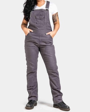 women's freshley overalls - 28 inseam in dark grey canvas