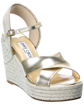 Jimmy Choo Dellena 100 Leather Wedge Sandal