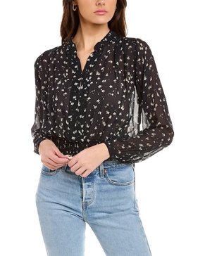 calista floral top in blue floral