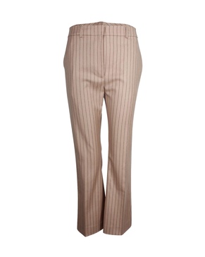 striped trousers in beige virgin wool