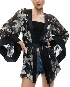 alice + olivia Mariana Silk-Blend Kimono