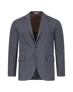 new charcoal grey pin stripe wool sport coat blazer