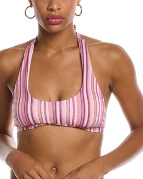 lurex stripe halter top