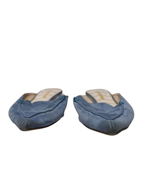 beya pointed mules in blue suede