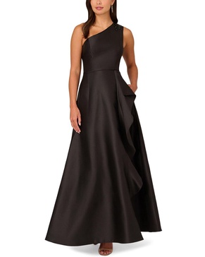 Adrianna Papell Women's One Shoulder Mikado Gown