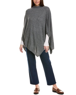 double funnel neck wool & cashmere-blend poncho