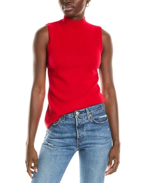 mock neck cashmere tank