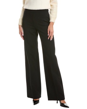 silk-trim wool-blend pant