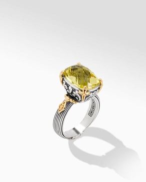 delos 2 sterling silver 18k gold lemon topaz ring dmk2153-136-cut s7