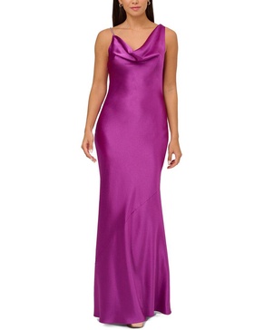 Aidan Mattox Satin A-Line Gown